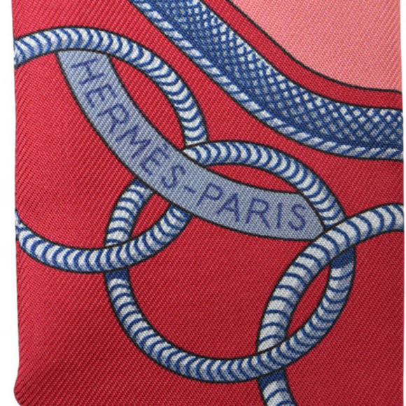 Hermes Twilly Scarf Muffler HERMES Silk Twill EPAULETTES Epaulets Pink Multi - Picture 4 of 8